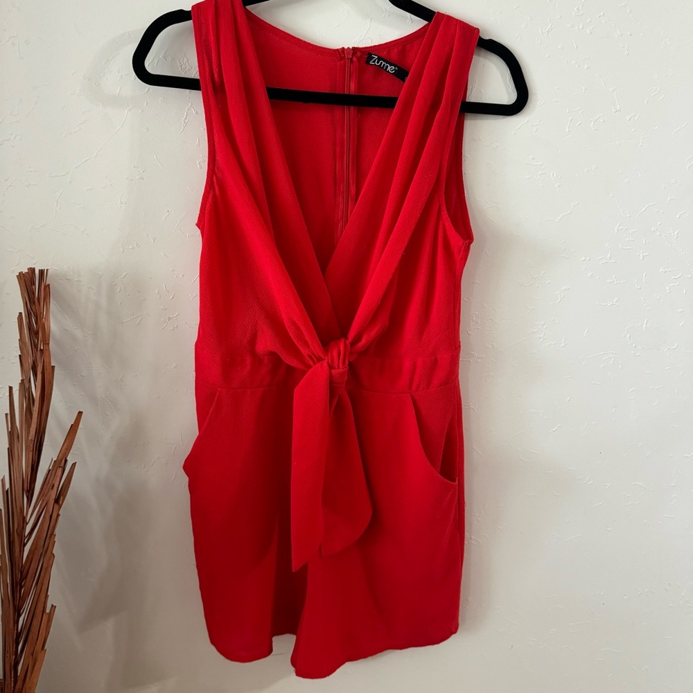 Zume Sleeveless Red Romper Size S
